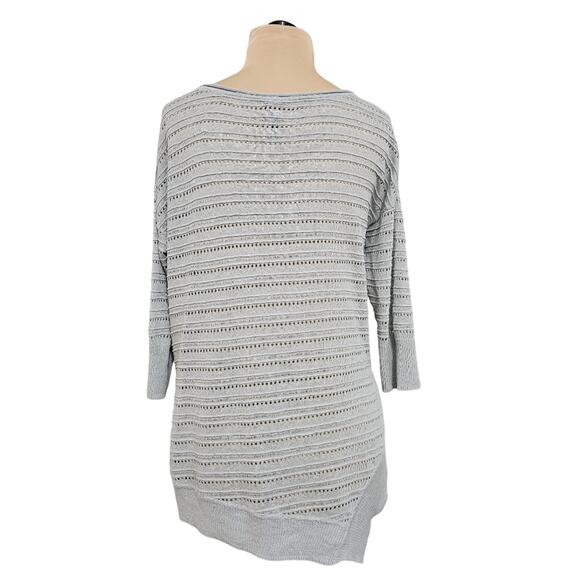 LINEN Asymmetrical Sidetail Hem Green Blue Tunic Sweater by Love Scarlett Medium - Picture 2 of 11